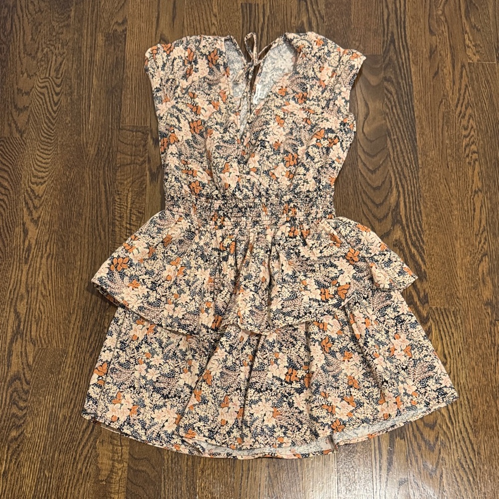 American Eagle Outfitters Floral Mini Dress - Orange and Black